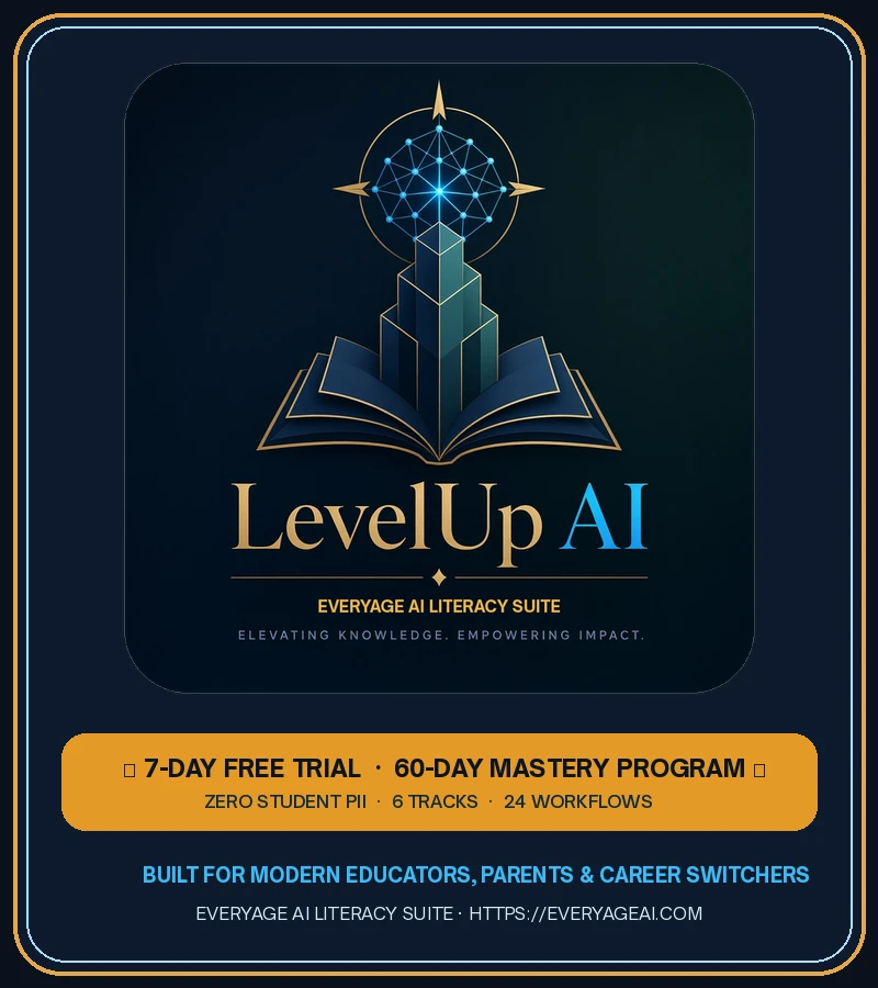 LevelUp AI × EveryAge AI Hero Medallion Crest — 7-Day Free Trial & 60-Day Mastery Program
